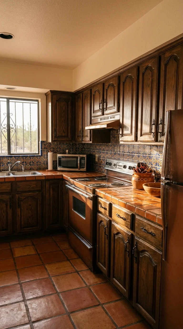 Cream & White countertop before resurfacing — original dated surface
