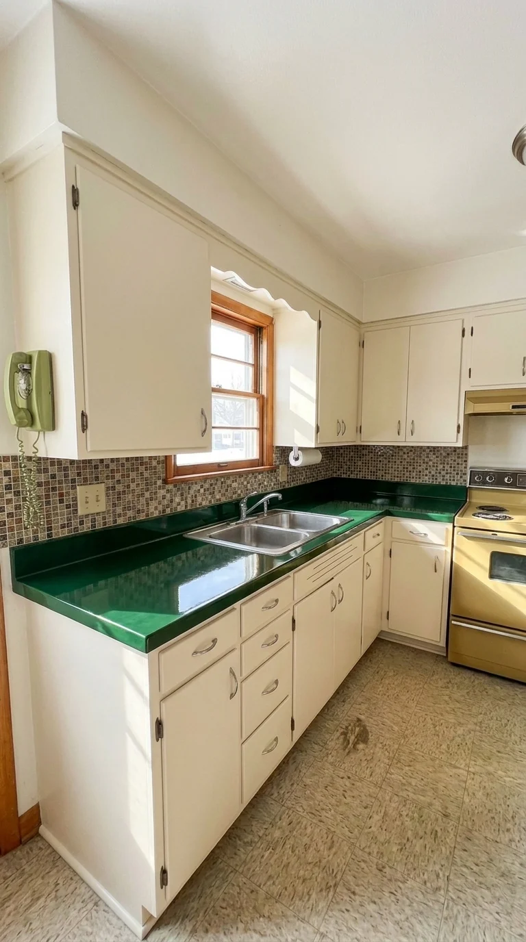 Green Countertop lab stone countertop after resurfacing in a Phoenix home