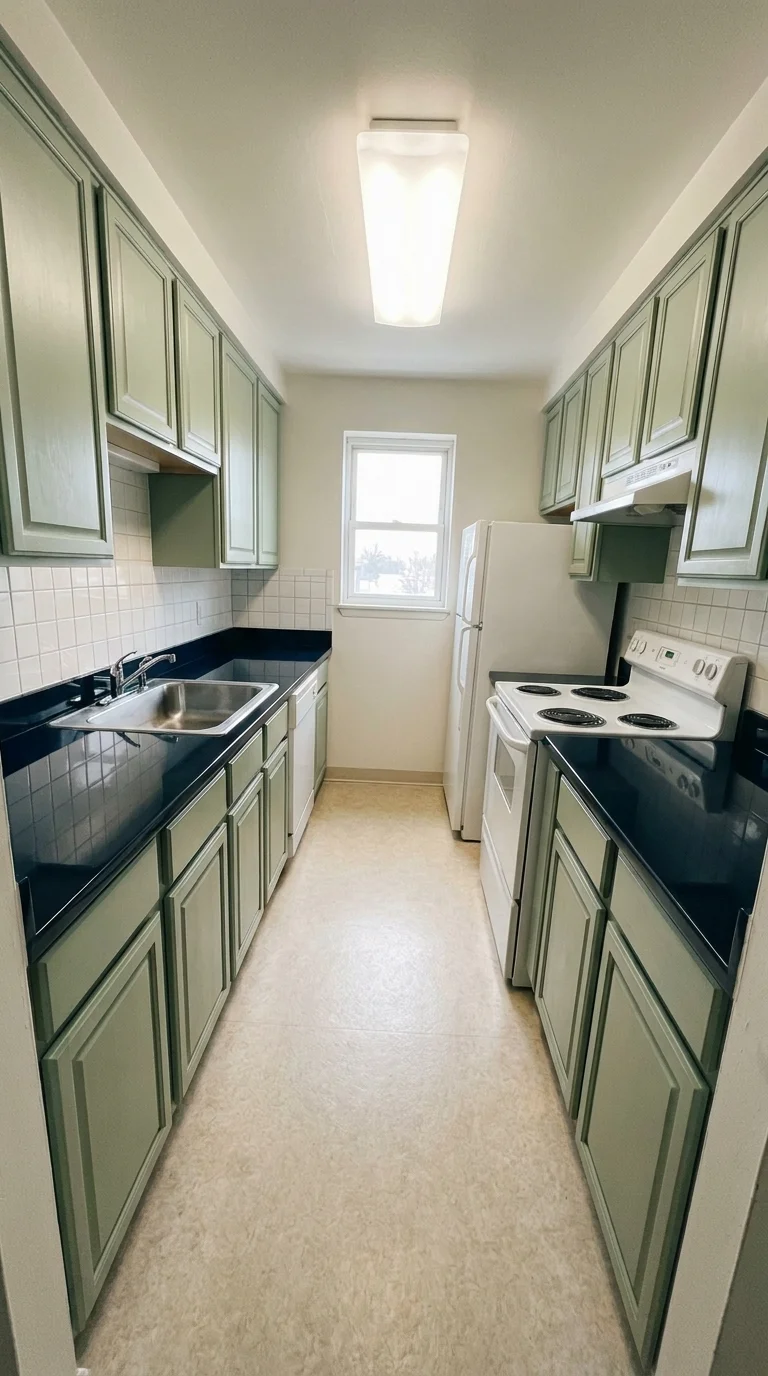 Olive & Navy lab stone countertop after resurfacing in a Phoenix home