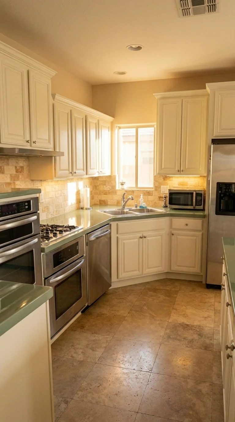Olive Green lab stone countertop after resurfacing in a Phoenix home