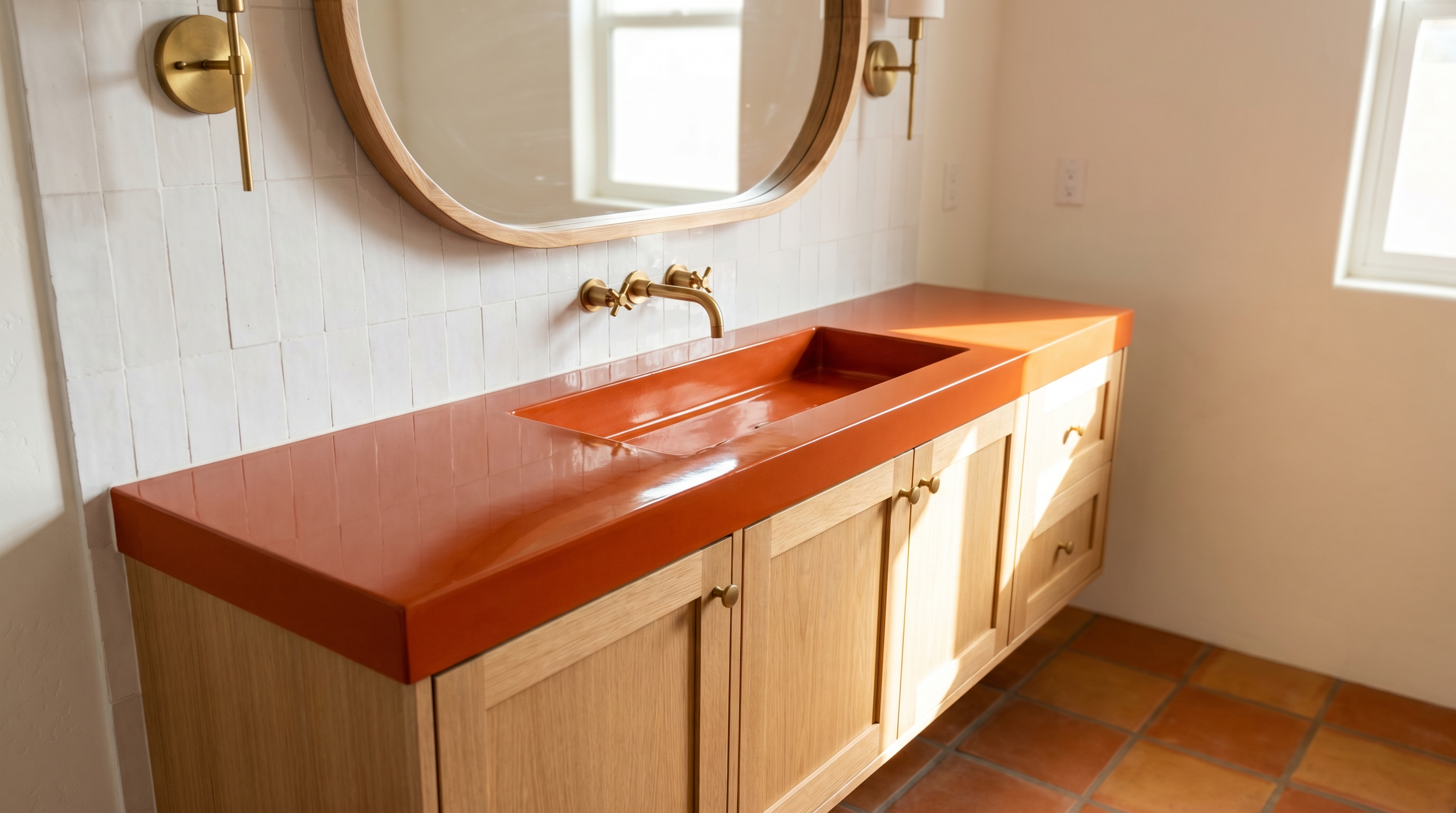 Pure Terracotta + Light Oak detail, Buckeye