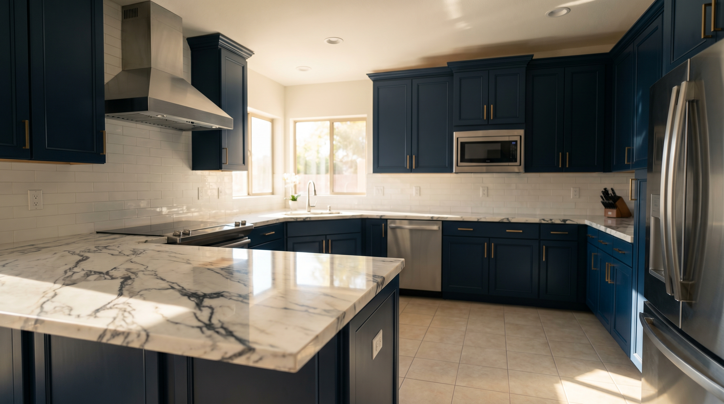 Calacatta Marble + Navy detail, Scottsdale