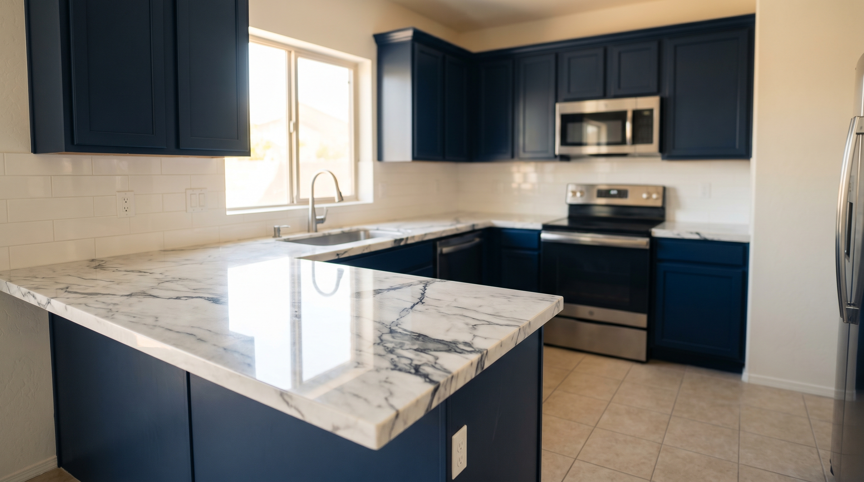 Calacatta Marble + Navy, Paradise Valley