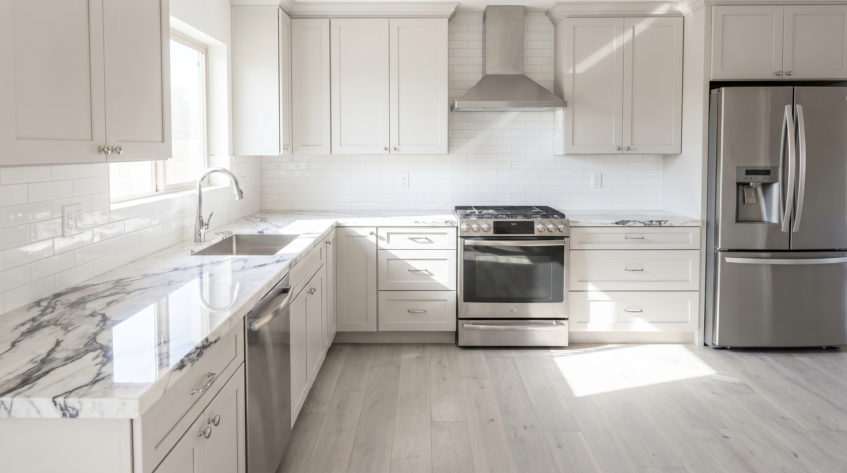 Calacatta Marble + Soft White, Arcadia