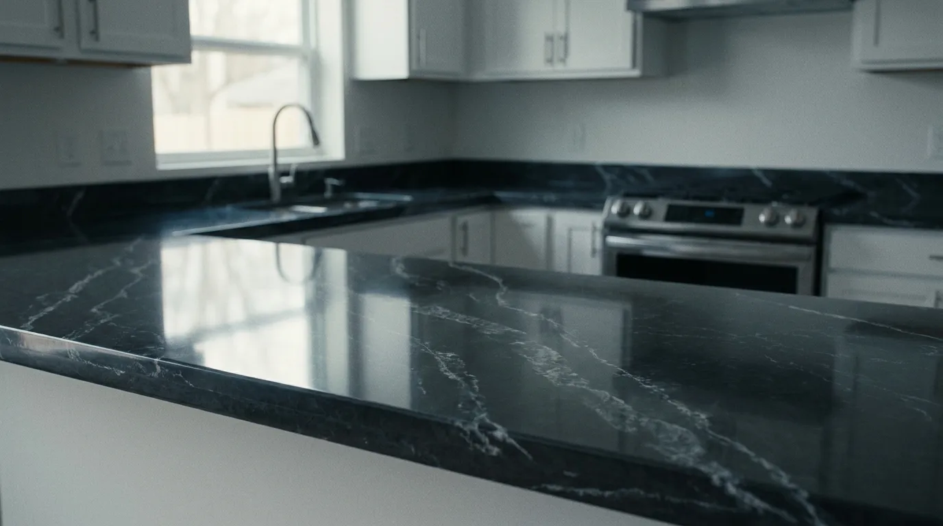 Charcoal Ice Quartz + Pale Blue detail, Eastmark