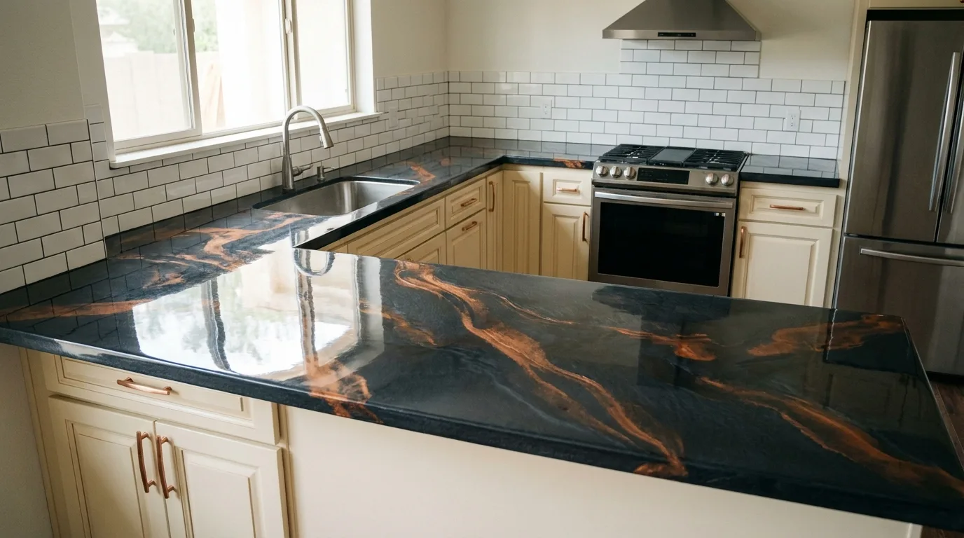 Copper Vein Quartz + Cream detail, Maricopa