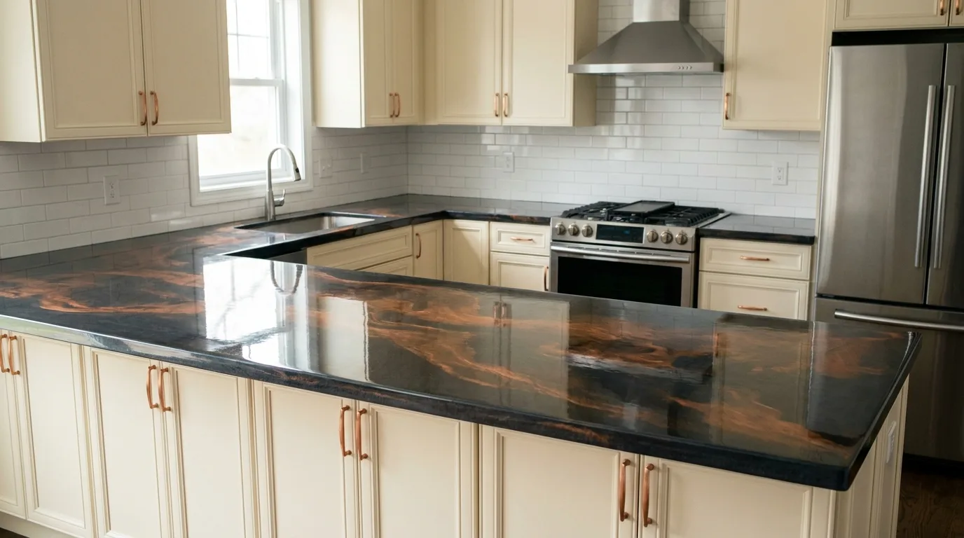 Copper Vein Quartz + Cream detail, Maricopa