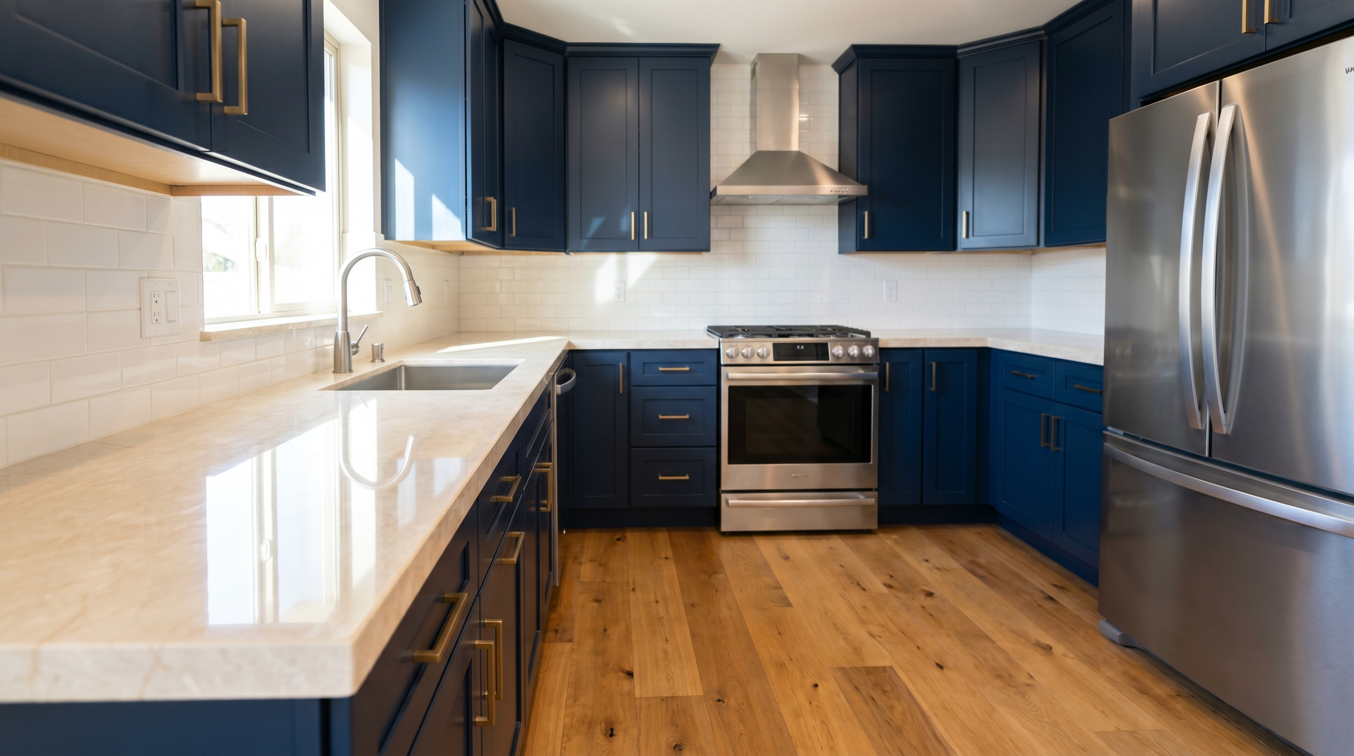 Crema Marfil + Navy detail, Chandler