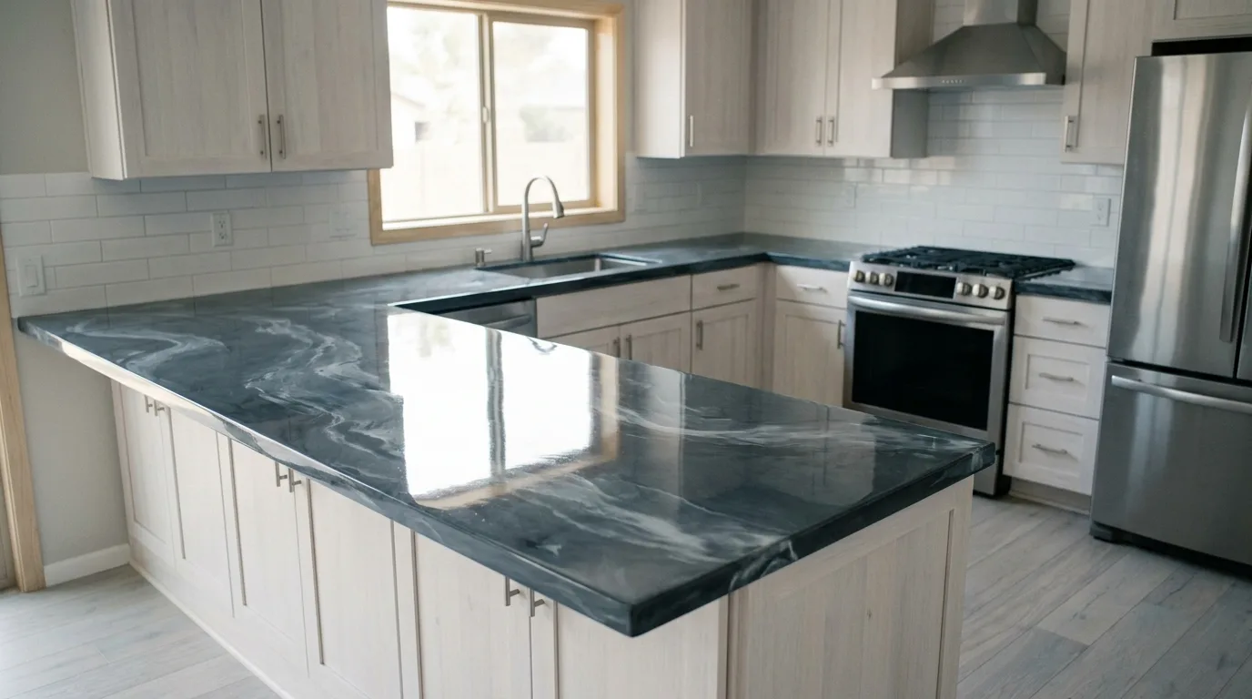 Pietra Grey Marble + Whitewashed Oak detail, Verrado