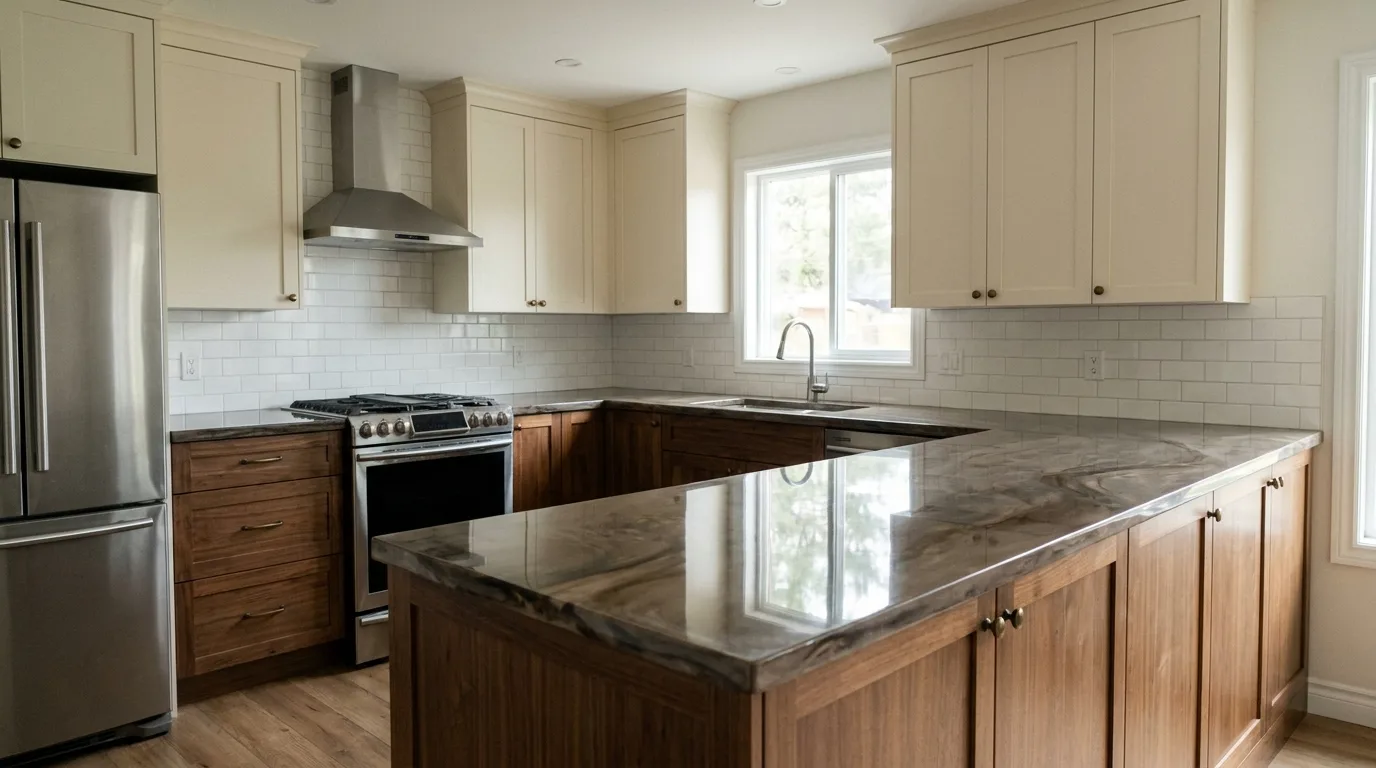 Smoky Quartz + Walnut detail, Las Sendas