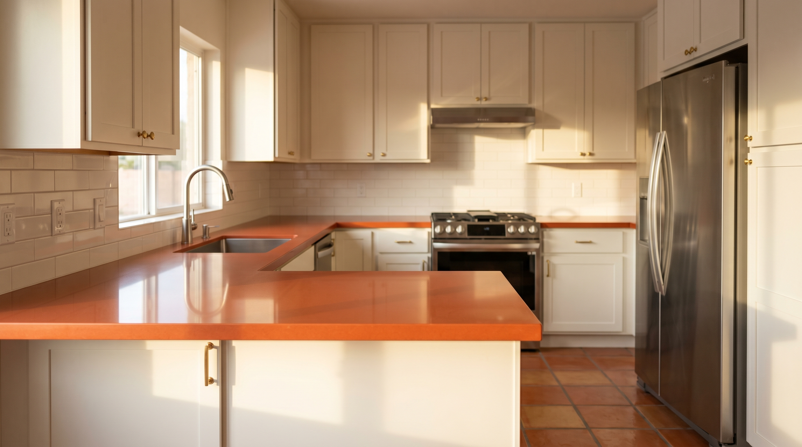 Pure Terracotta countertop with Cream cabinets in a Apache Junction kitchen