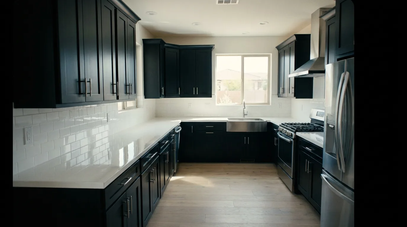 Thassos Marble + Matte Black detail, Roosevelt Row